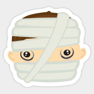 Face of the Cute Mummy Design for Halloween Sticker